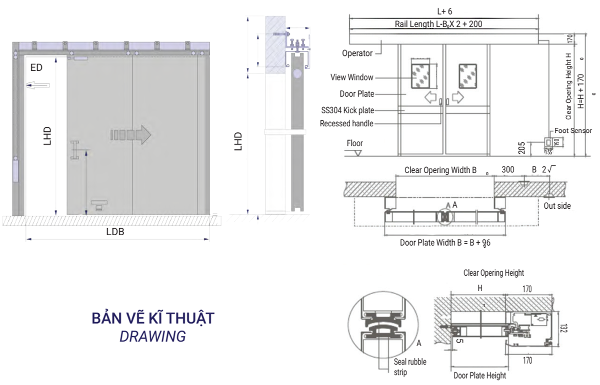 Bản Vẽ Cấu Tạo Cửa Trượt Thép Chống Cháy